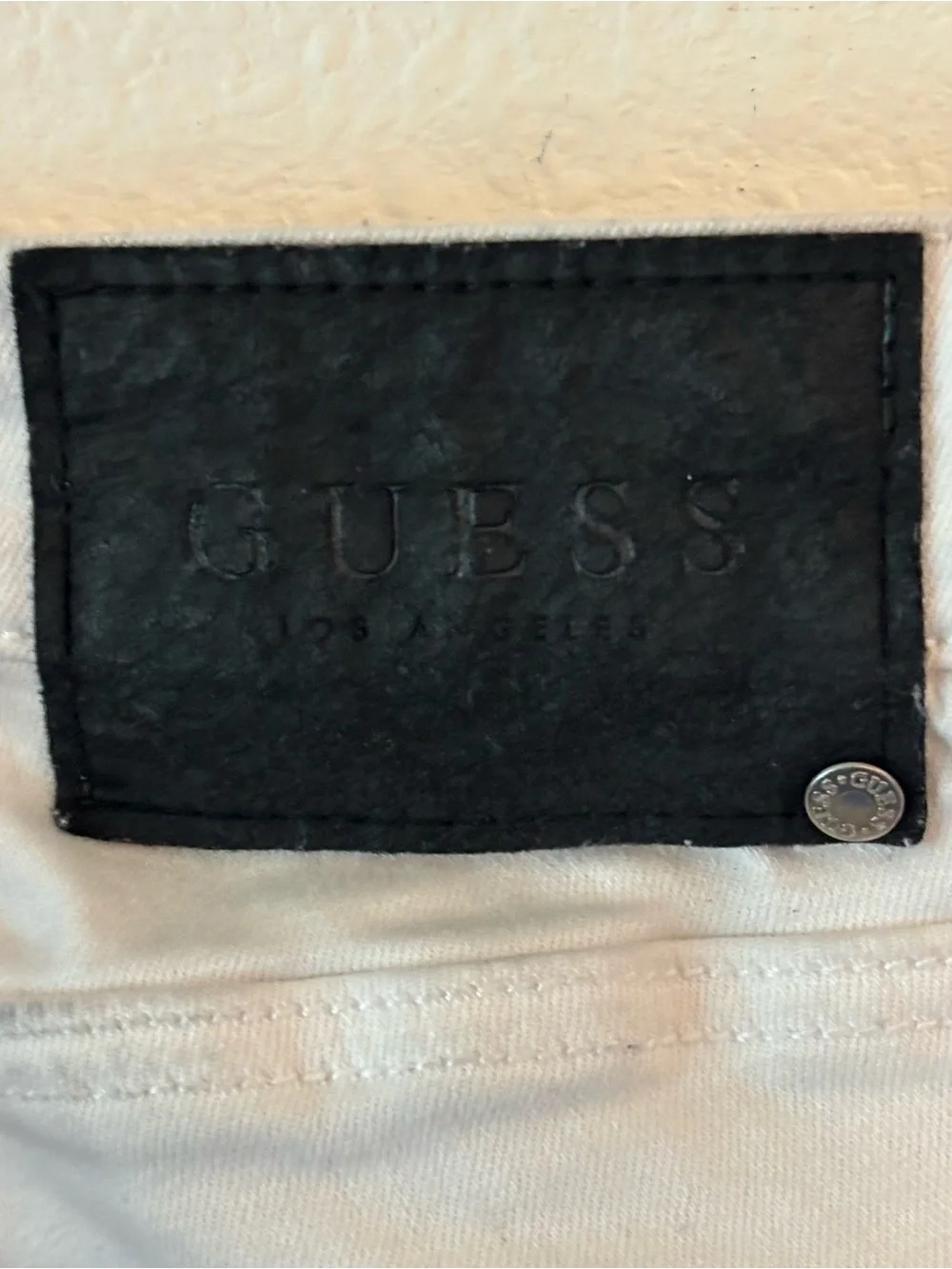 GUESS Distressed White Skinny Jeans
